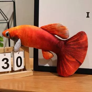 Colored Simulated Guppy Carp Filled Toy For Room Decoration And Play Cat Red Spots,40cm