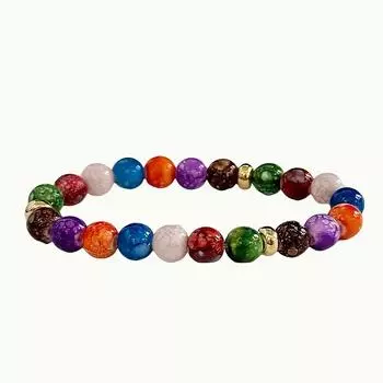 Colorful Stone Beads Hand Jewelry Beaded Bracelet Fashion Mandala Yoga Meditation Bracelet Boho Vacation Style Accessories разноцветный
