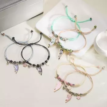 Colorful String Handmade Bead Bracelet Hand Rope Cartoon Hand Ring Creative Cat Bracelet Women Style B