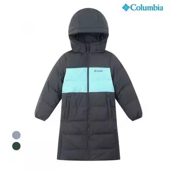 Columbia Kids Columbia Kids Двусторонняя длинная куртка на гусином пуху темно-серая+синяя Dark Grey/110