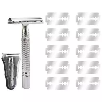 Comery Classic Safety Double Blade B0587 02 Бритва + лезвие бритвы 10 шт., 1 набор, корейское лезвие бритвы