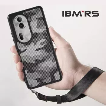 (Comes with wrist strap)BMRS for Oppo Reno11 Pro 5g camo case, Clear Hard Back Protective Cover lattice camo