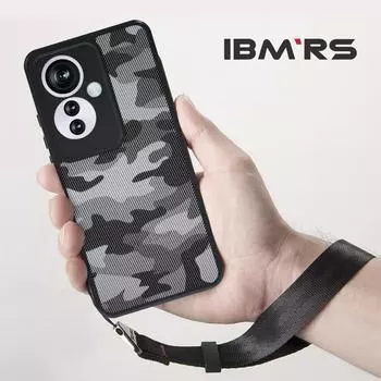 (Comes with wrist strap)IBMRS for Oppo Reno11 F Shockproof Phone Case,Military grade protection camo clear transparent case