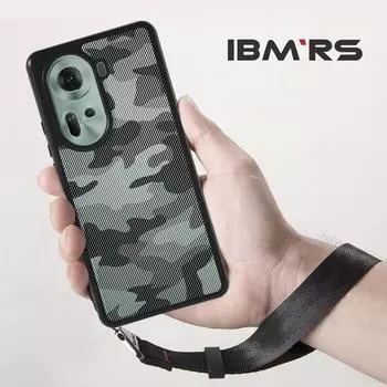 (Comes with wrist strap)IBMRS for Oppo Reno11 Shockproof Phone Case,Military grade protection camo clear transparent case Art Camo