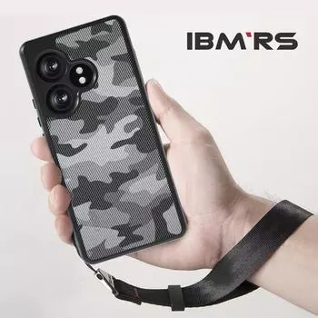 (Comes with wrist strap)IBMRS for Realme GT Neo6 SE Phone Case,Translucent Matte Shockproof Protective Case Cover ,Camo Black