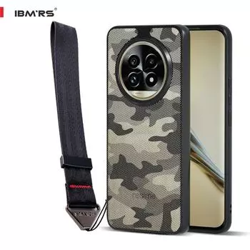 (Comes with wrist strap)IBMRS for Realme 13 Pro Case,(2X Military Grade Drop Tested / 4ft Drop Protection) - Clear Black camo Art Camo