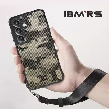 (Comes with wrist strap)IBMRS for Samsung Galaxy S24 transparent Case,Lens Protection Back Transparent PC Back Cover +TPC Soft edges Phone Case Casing lattice camo