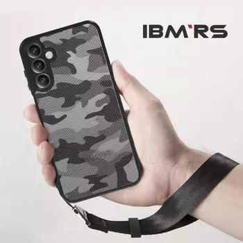 (Comes with wrist strap)IBMRS for Samsung Galaxy A25 5G Case,Lens Protection Back Transparent PC Back Cover +TPC Soft edges Phone Case Casing Art Camo