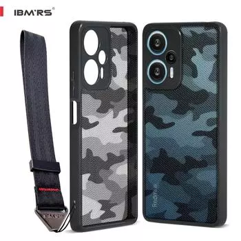 (Comes with wrist strap)ibmrs for Xiaomi Note12 Turbo/POCO F5 case,camouflage transparent phone protective case for phone series(6.6 )