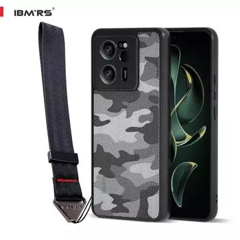 (В комплекте ремешок на запястье)ibmrs для Xiaomi 13T Pro /Redmi K60 Ultra Anti-Fingerprint Camo Case, матовый прозрачный защитный чехол для телефона art camo