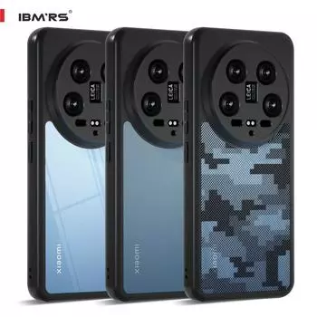 (В комплекте ремешок на запястье)Чехол ibmrs для Xiaomi 14 Ultra Anti-Fingerprint Camo, матовый прозрачный защитный чехол для телефона transparent прозрачный