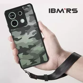 (Comes with wrist strap)ibmrs for Xiaomi Redmi Note 13 4G Camo Case,matte Clear transparent phone protective case art camo