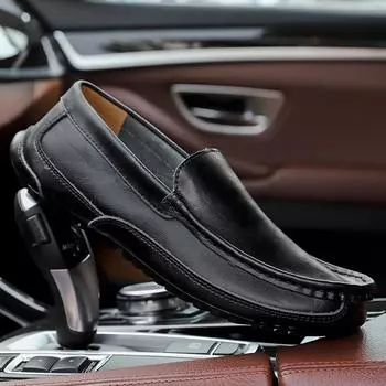 Comfort Men Loafers Genuine Leather Casual Shoes For Men Classic Boat Shoes Man Footwear Light Moccasins Plus size 38-48 38 темно-коричневого