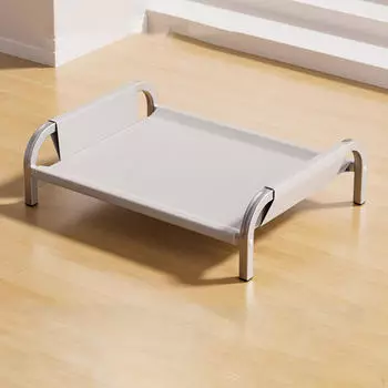 Comfortable And Breathable Elevated Pet Bed for All Pets, with Metal Frame , Kittens Small M серый