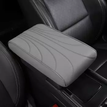 Comfortable Car Armrest Mat Thick Car Elbow Support Pad Center Console Cover Protection Cushion Grey