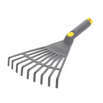 Comfortable Handle Gardening Rake Plastic Fallen Leaves Rake Garden Grass Leaf Rake Yard серый