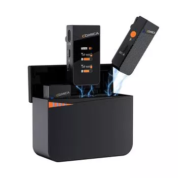 Comica Vimo C3 Wireless Pin 200M Передача 2 передатчика 1 зарядный футляр Видео онлайн VLOG Совместимость с компактным и легким беспроводным
