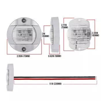 Commonly Used 12/24V Round LED Stern Light Lamps Yacht Marine Lighting Equipemnt Waterproof LED Lights