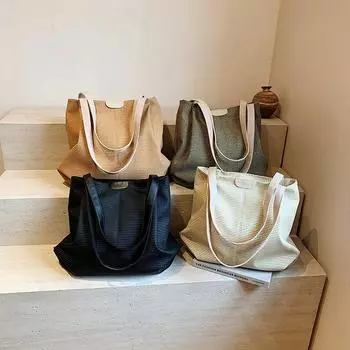 Commuting Versatile Tote Bag for Women High Quality Fashionable and Minimalist Sweet Shoulder Bag чёрный