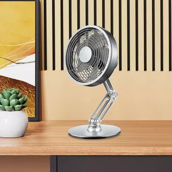 Compact And Powerful Metal USB Desk Fan серебряный