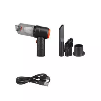 Compact Car Portable Vacuum Usb Power Strong Dry Suction Cars Supplies Detailing Black