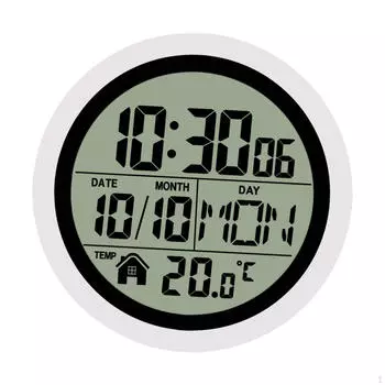 Compact Digital Clock for Shower, Wall Timepiece Living Space белый