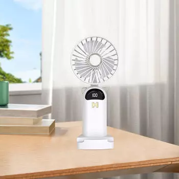 Compact Handheld Fan Portable Cooling Device for Office And Travel белый