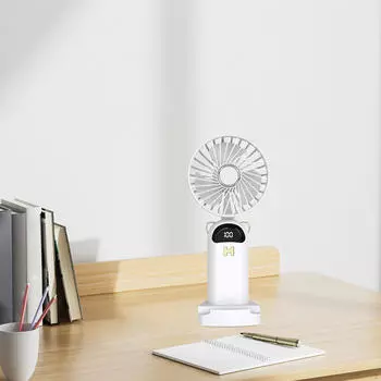Compact Handheld Fan Portable Mini with Hanging Clip белый