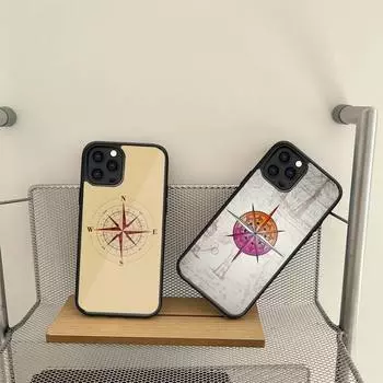 Compass Phone Case For Samsung S7 S8 S9 S10 S20 S30 Edge Plus Note 7 5 8 9 10 20 Pro Shell Silicone PC+TPU Cover Samsung S21 5G