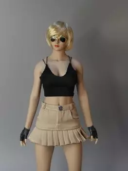 масштабная фигурка, совместимая с телом TBLeague, DMTOYS, красивая женщина, модный сексуальный топ на бретелях и мини-юбка, обувь и очки не [TOYBARJAPAN]
