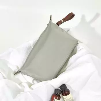 Composite Fabric Zipper Dumpling Bag Travel Storage Bag Portable Men s and Women s Hand-held Makeup Bag 24 * 6 * 14CM (bottom length 19cm)