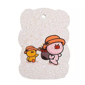 Compressed Wood Pulp Sponge High Absorbent Soft Cartoon Kitchen Scrub Sponge for Dish Washing