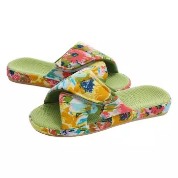 Comwarm Summer New Open Toe Slippers For Women Four Seasons Adjustable Printed Sandals Indoor And Outdoor Anti-Slip House Slides 36