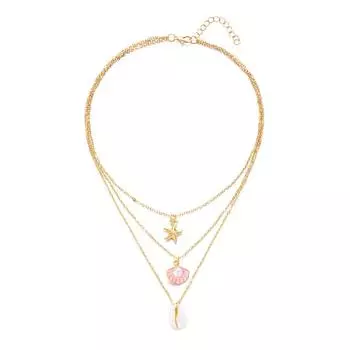Conch Shell Multilayer Necklace Pendant Shell Clavicle Necklace Trendy Clavicle Chain Women Ladies Style G