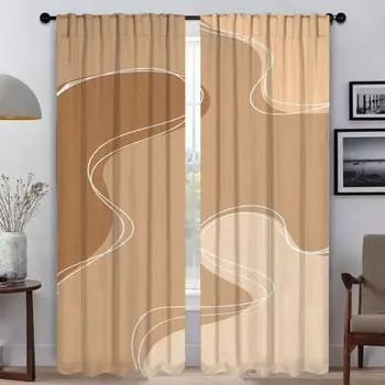 Concise Style Plants Partition Curtains for Living Room Curtain Tulle for Bedroom Home Interior Curtains 2 Pieces Shades Kitchen W50xH70cmx2pcs-CL