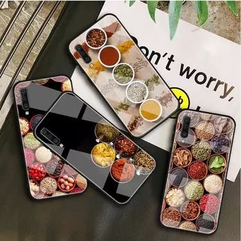 condiment Tempered Glass Case For Samsung Galaxy A10S A10E A20S A20E A30S A40 A50S A60 A70 A80 A90 A6 A7 A8 Cover Shell A10S