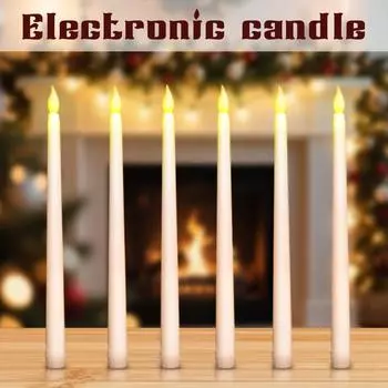 Conical Wavy Flameless Candle, 3D Flame Festival Decorative Candle Lamp, Suspended Candle, LED Electronic Candle Lamp One Size