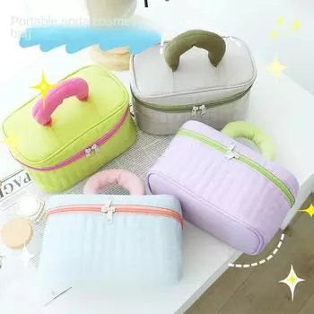 Contrast Color Cosmetic Bag, Large Capacity High-end Toiletry Bag Business Trip Portable Storage Bag
