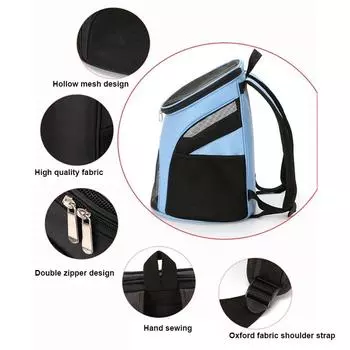 Convenient Pet Carrier Backpack For Small Cat and Dogs 3-Sides Mesh Ventilated Design Breathable Bag For Travel Outdoor 2025 New чёрный