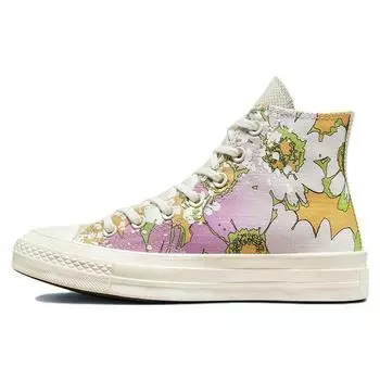 Converse Chuck 70 High Crafted Florals Женские кроссовки розовые Beyond-Pink Olive-Aura A00537C 35