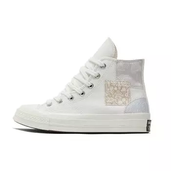 Converse Chuck 70 High Denim Patchwork Женские кроссовки Белый винтаж-Белый Звездный-Индиго A06822C 35