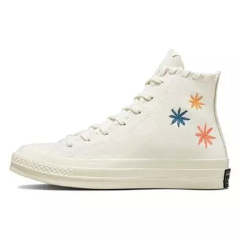 Converse Chuck 70 High Embroidered Floral - Egret Женские кроссовки Кремовый натуральный-слоновая кость A04298C 35