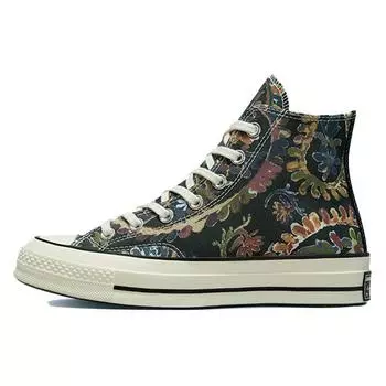 Converse Chuck 70 High Fall Florals - Черные женские кроссовки Deep-Bordeaux Wheat 572546C 41.5