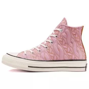 Converse Chuck 70 High Runway Cable Женские кроссовки Белый лотос-Розовый шафран-Желтый 568675C