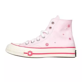 Converse Chuck 70 High Женские кроссовки с цветочной нашивкой Розовый Сахарно-Ягодный Экрю A15061C 37