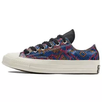 Converse Chuck 70 Low Digital Daze - Женские кроссовки из змеиной кожи Разноцветные Черные Гипер-Розовые 570265C
