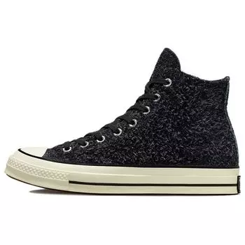 Converse Chuck 70 Suede High Seasonal Color - Черные кроссовки унисекс Egret 172144C 37