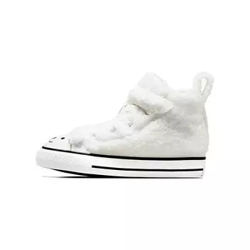 Converse Chuck Taylor All Star Easy-On High TD Teddy Bear Детские кроссовки White Egret Vintage-White A07960C 22