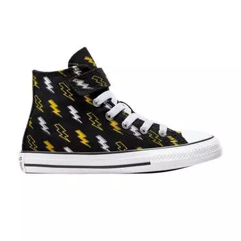 Converse Chuck Taylor All Star EasyOn High PS Electric Bolt Детские кроссовки Черные Golden-Wren Ghost-Town A08373C 33