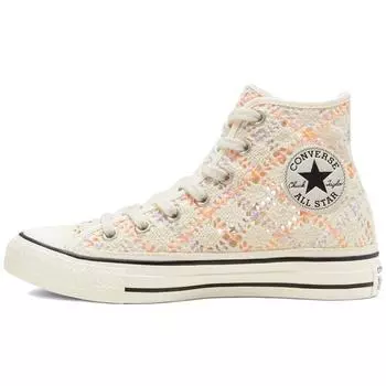 Converse Chuck Taylor All Star High Boho Женские кроссовки крючком Кремовый Egret Multi 568277C